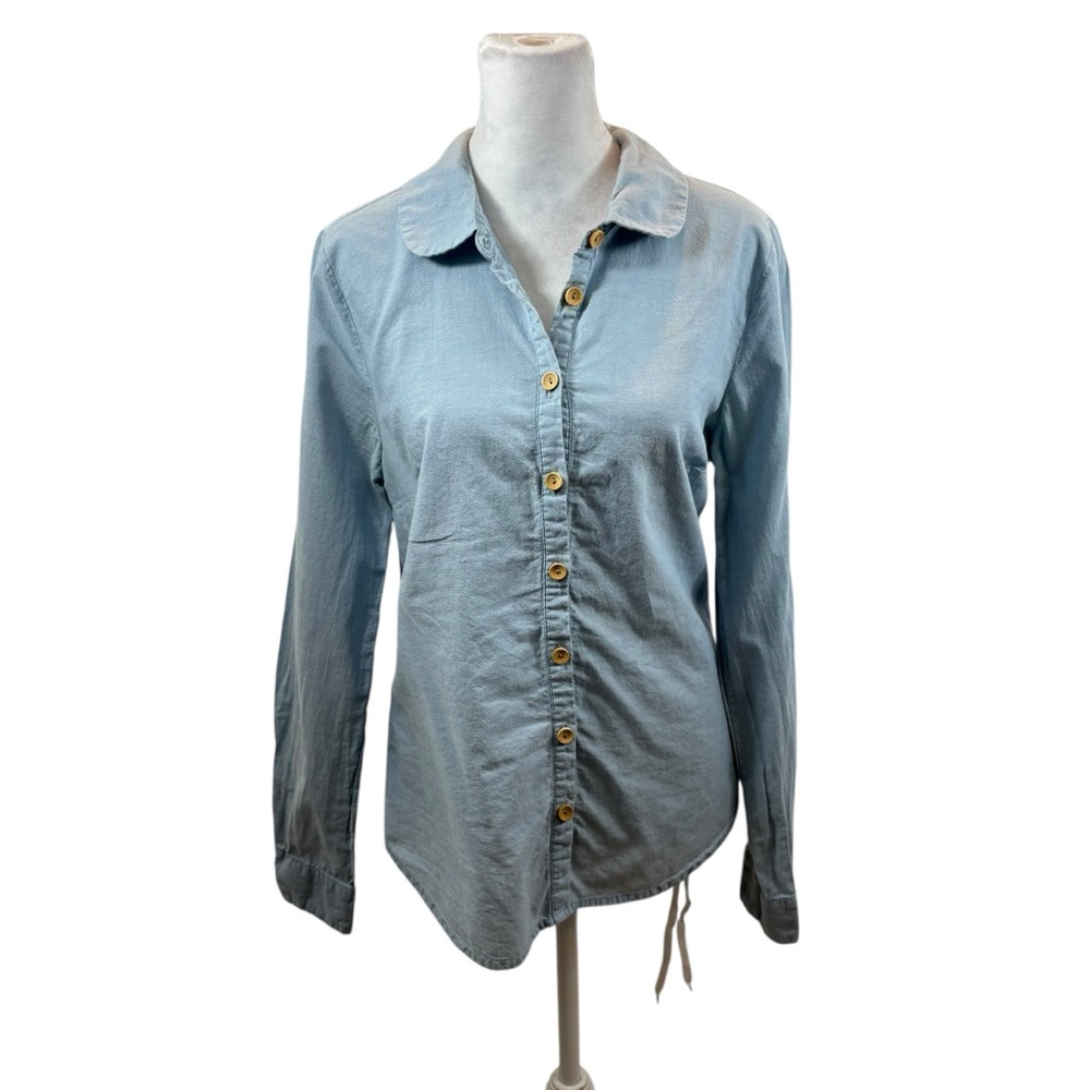 Ladies Modcloth Button Down Light Chambray Blouse… - image 1